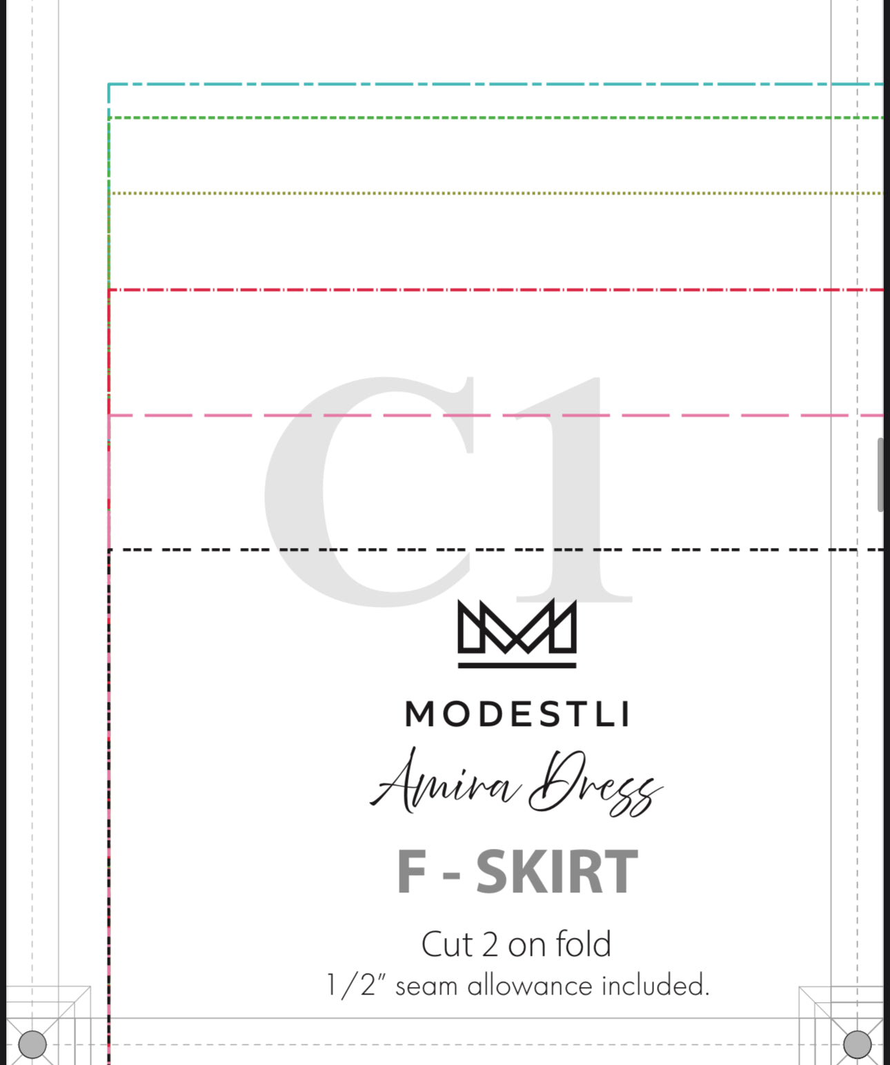 "AMIRA" A0 Sewing Pattern (PRINT ONLY-NO ASSEMBLY REQUIRED)