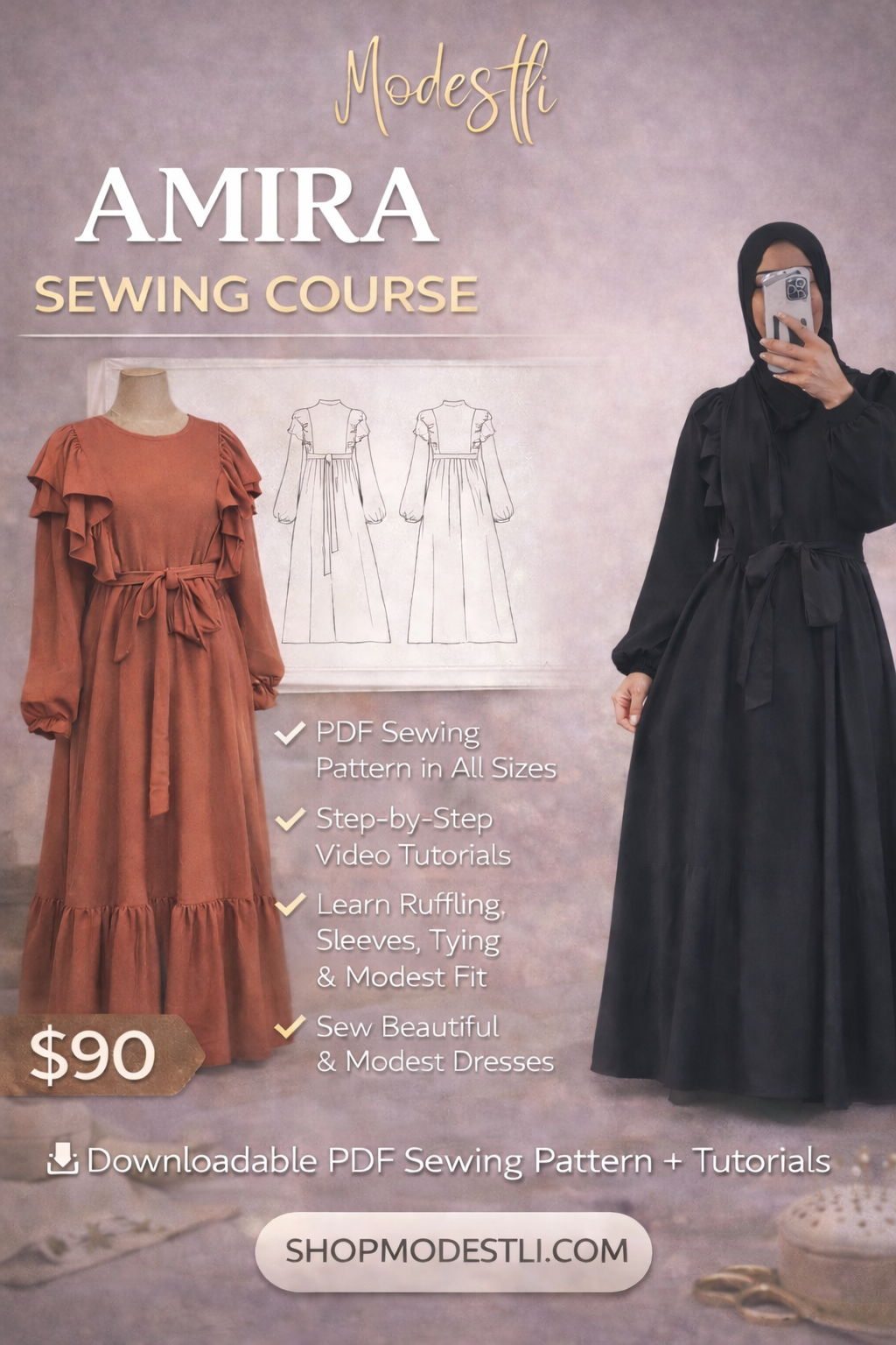 (COMING SOON) Amira Sewing Course (PDF Pattern + Video Tutorials)