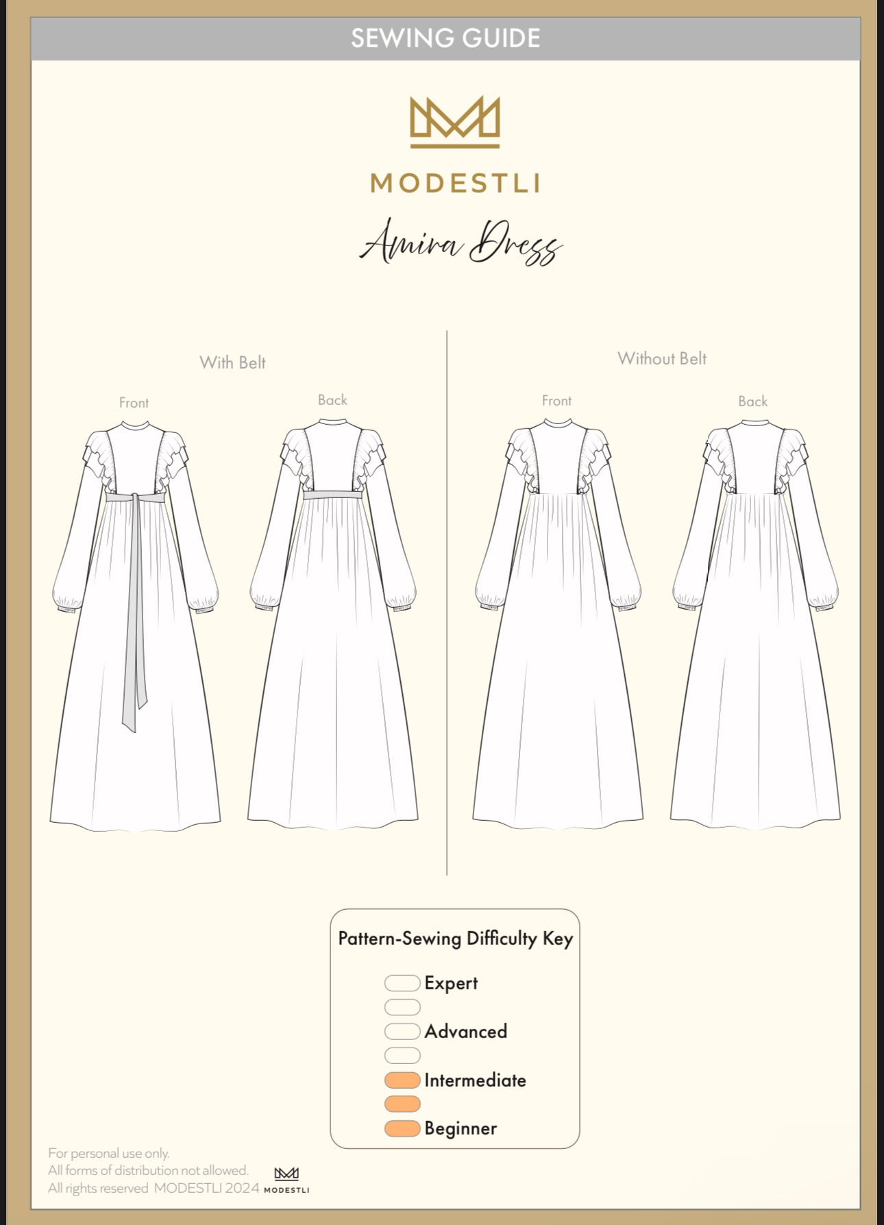 "AMIRA" A4 Sewing Pattern (ASSEMBLY REQUIRED)