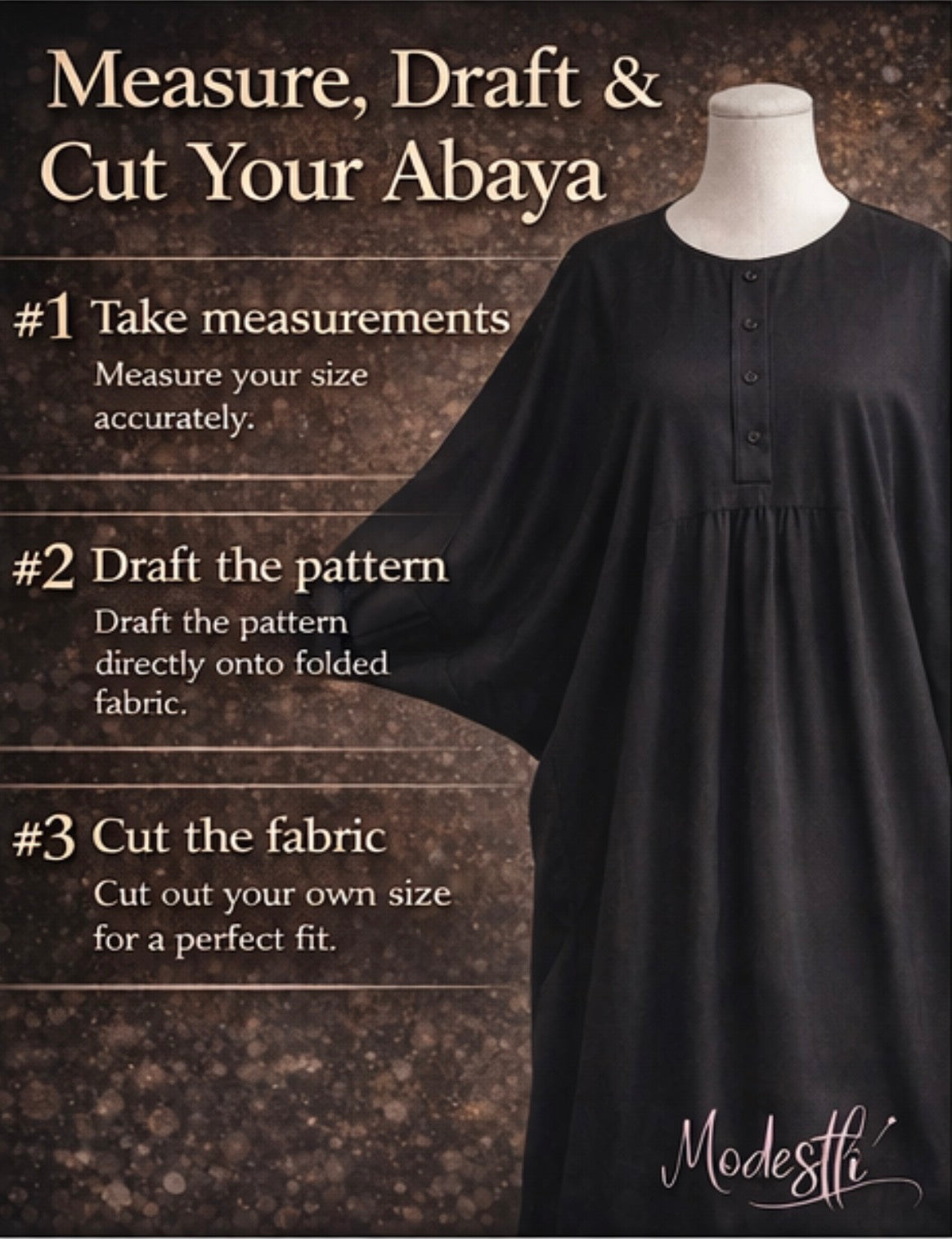COMING SOON: Loose Abaya Sewing Course | Step-by-Step Modestli Drafting Method (Beginner Friendly + Placket Bonus)